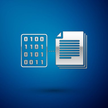 Mavi arka planda yalıtılmış Silver Smart sözleşme simgesi. Blockchain teknolojisi, kripto para madenciliği, bitcoin, altcoins, dijital para piyasası. Vektör İllüstrasyonu