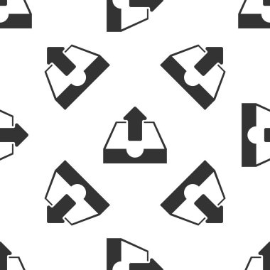 Gri yükleme gelen kutusu simgesi izole pürüzsüz desen beyaz arka planda. Vektör Illustration