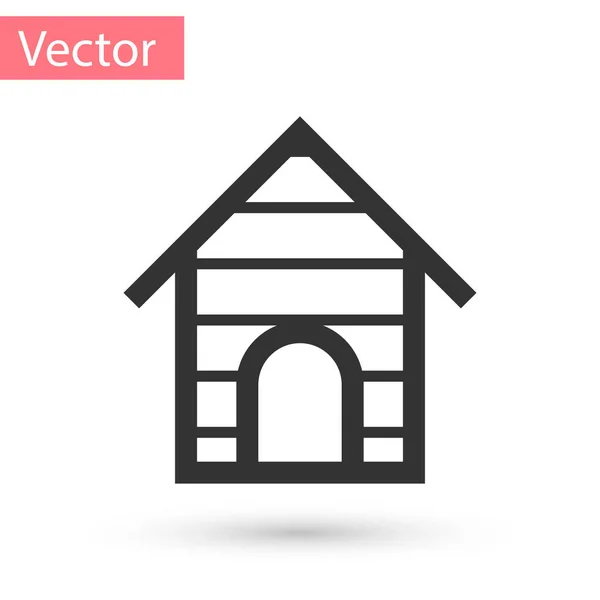 Graues Hundehaus-Symbol isoliert auf weißem Hintergrund. Hundezwinger. Vektorillustration — Stockvektor