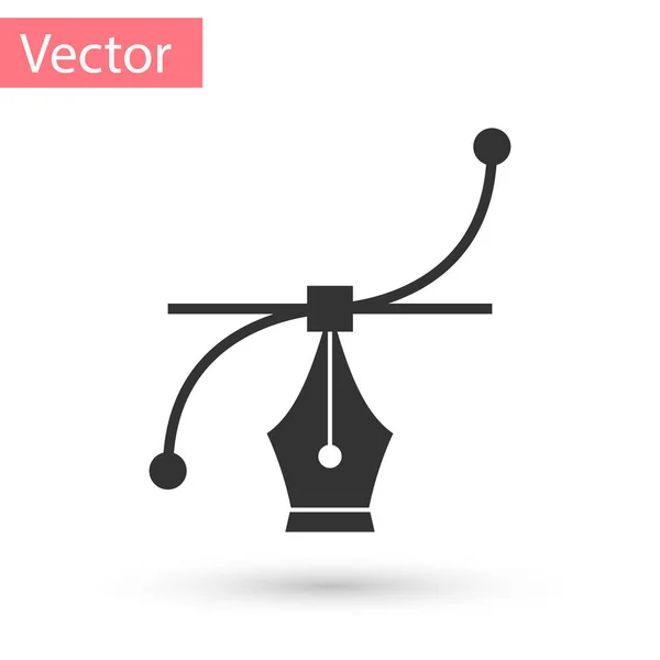 Иконка кривой Грея Безье выделена на белом фоне. Ref-tool icon. Векторная миграция — стоковый вектор