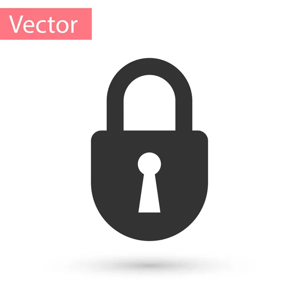 Icono de Grey Lock aislado sobre fondo blanco. Señal de candado. Seguridad, seguridad, protección, concepto de privacidad. Ilustración vectorial — Archivo Imágenes Vectoriales