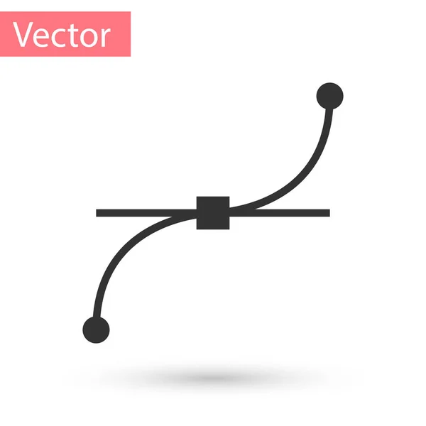 Graues Bezier-Kurvensymbol isoliert auf weißem Hintergrund. Stift-Werkzeug-Symbol. Vektorillustration — Stockvektor