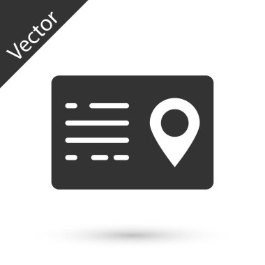 Beyaz arka planda yalıtılmış gri Adres kitap simgesi. Telefon rehberi. Vektör İllüstrasyonu