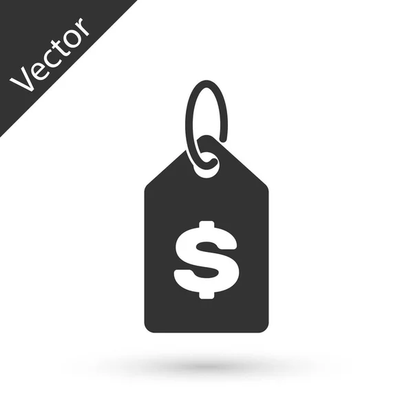 Grey Price tag with dollar icon isolated on white background. Badge for price. Sale with dollar symbol. Promo tag discount. Vector Illustration — Stock Vector