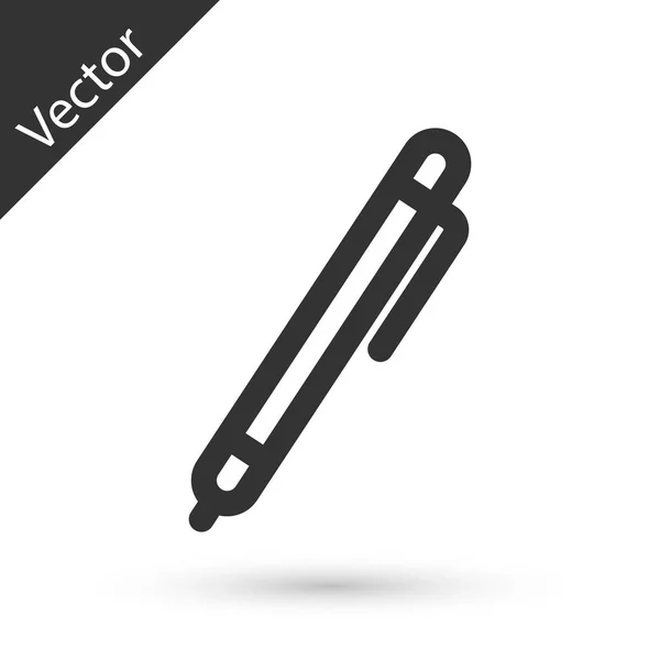 Icono de línea Pen gris aislado sobre fondo blanco. Ilustración vectorial — Vector de stock