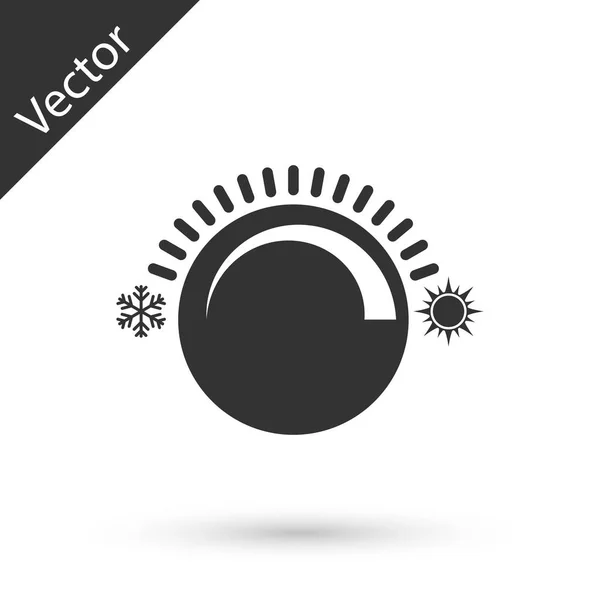 Graues Thermostatsymbol isoliert auf weißem Hintergrund. Temperaturregelung. Vektorillustration — Stockvektor