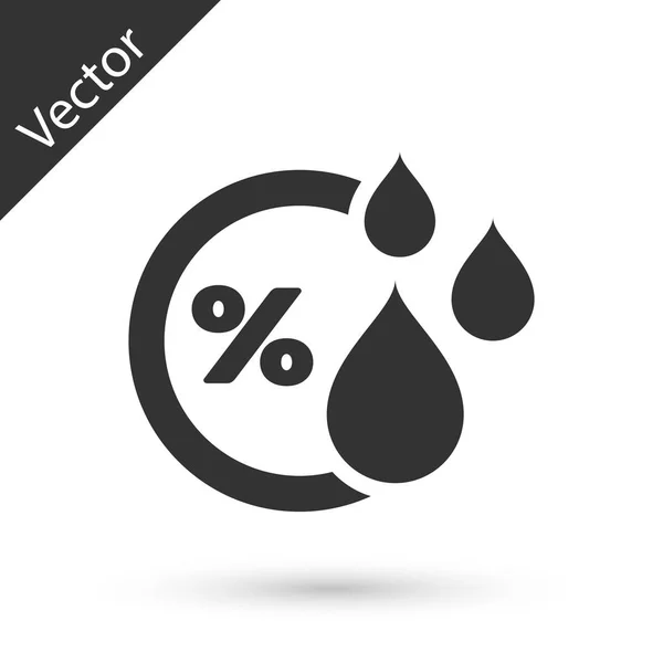 Graues Feuchtigkeitssymbol isoliert auf weißem Hintergrund. Wetter und Meteorologie, Thermometer-Symbol. Vektorillustration — Stockvektor