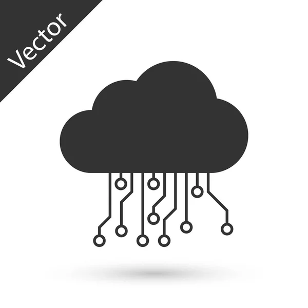 Graues Internet der Dinge auf weißem Hintergrund. Designkonzept für Cloud Computing. digitale Netzwerkverbindung. Vektorillustration — Stockvektor