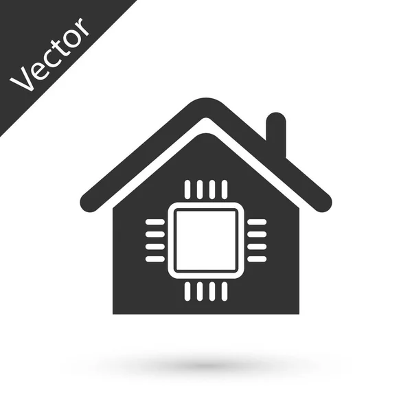 Graues Smart-Home-Symbol auf weißem Hintergrund. Fernbedienung. Vektorillustration — Stockvektor