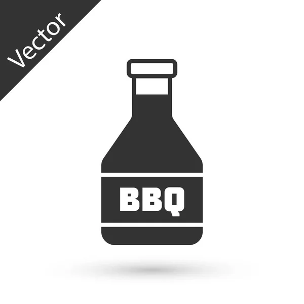 Ícone de garrafa de ketchup cinza isolado no fundo branco. Churrasco e churrasqueira grill símbolo. Ilustração vetorial —  Vetores de Stock