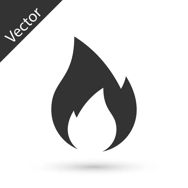 Graue Flammensymbol isoliert auf weißem Hintergrund. Hitze-Symbol. Vektorillustration — Stockvektor