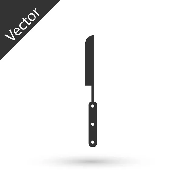 Иконка серого ножа барбекю изолирована на белом фоне. Значок кухонного ножа. Знак "Барбекю". Барбекю и гриль инструмент. Векторная миграция — стоковый вектор