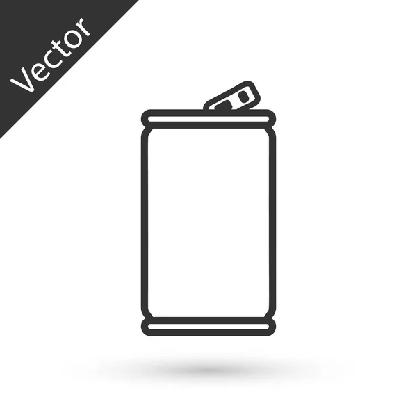 Grey Aluminum can icon isolated on white background. Vector Illustration — Stock Vector