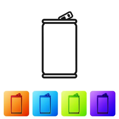 Siyah Alüminyum beyaz arka plan üzerinde izole simgesi olabilir. Simgeyi renk kare düğmelerinde ayarlayın. Vektör İllüstrasyonu