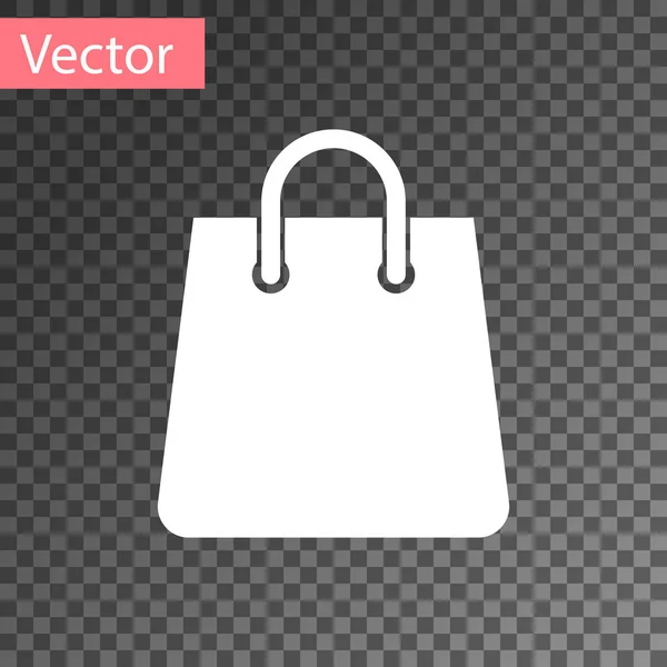 White Handbag icon isolated on transparent background. Shoping bag sign. Woman bag icon. Female handbag sign. Glamour casual baggage. Vector Illustration — Stock Vector