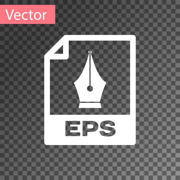 Weiße eps-Datei Dokument-Symbol. eps-Symbol auf transparentem Hintergrund isoliert herunterladen. eps-Dateisymbol. Vektorillustration — Stockvektor