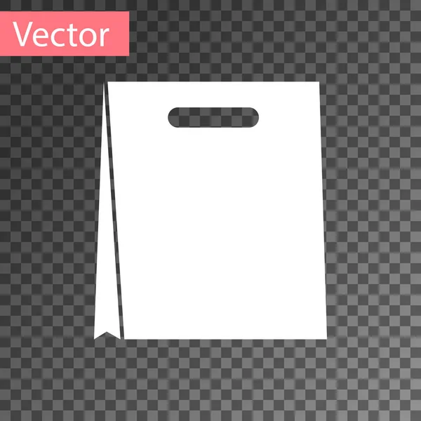 Weißes Papier Einkaufstasche Symbol isoliert auf transparentem Hintergrund. Paketschild. Vektorillustration — Stockvektor
