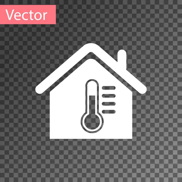 Weißes Haus Temperatur-Symbol isoliert auf transparentem Hintergrund. Thermometer-Symbol. Vektorillustration — Stockvektor