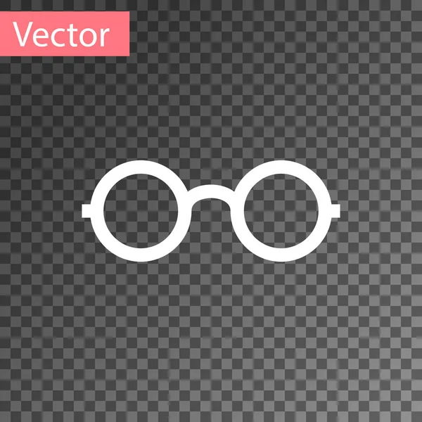 Icono de gafas blancas aisladas sobre fondo transparente. Símbolo de marco de gafas. Ilustración vectorial — Vector de stock