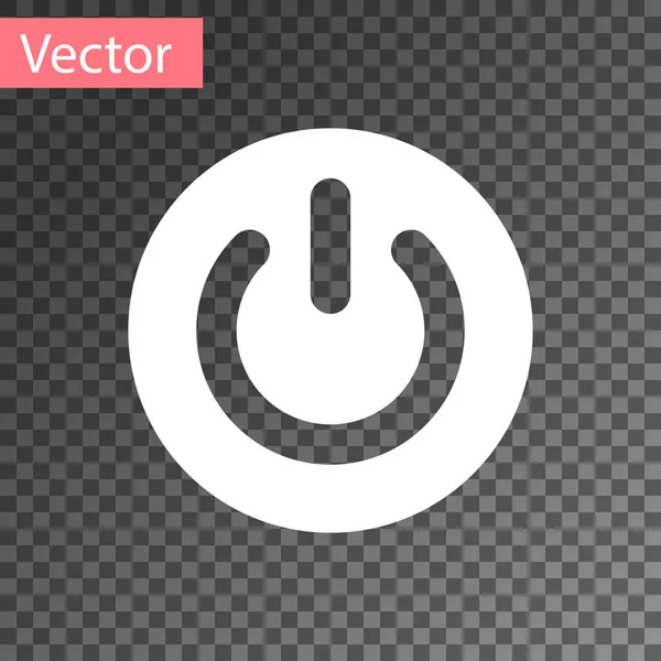 Weißes Power-Button-Symbol isoliert auf transparentem Hintergrund. Startschild. flache Bauweise. Vektorillustration — Stockvektor