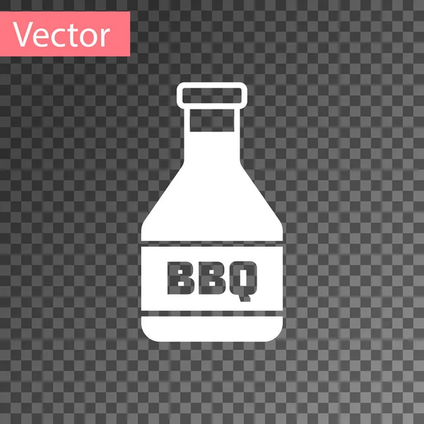 Ícone de garrafa Ketchup branco isolado em fundo transparente. Churrasco e churrasqueira grill símbolo. Ilustração vetorial —  Vetores de Stock