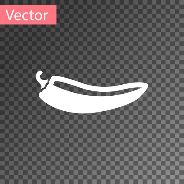Белый Горячий перец чили стручок значок изолирован на прозрачном фоне. Дизайн для бакалейных, кулинарных изделий, упаковки со специями, кулинарной книги. Векторная миграция — стоковый вектор