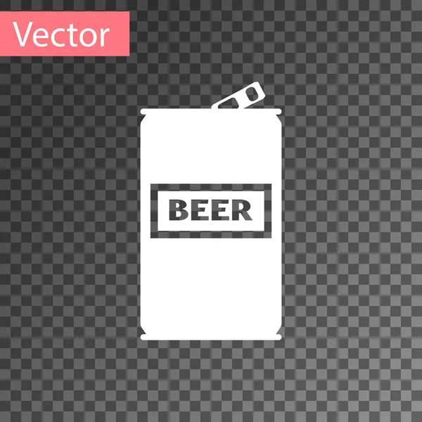 White Beer can icon isolated on transparent background. Vector Illustration — Stock Vector