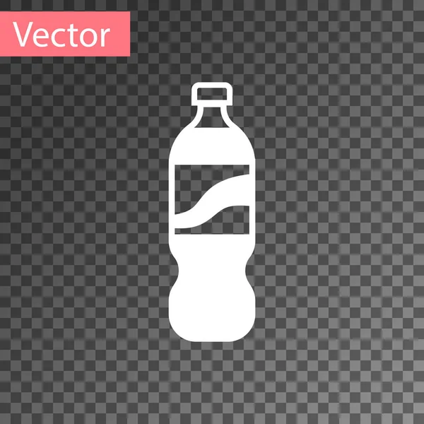 Weiße Flasche Wasser Symbol isoliert auf transparentem Hintergrund. Soda Aqua Drink Zeichen. Vektorillustration — Stockvektor