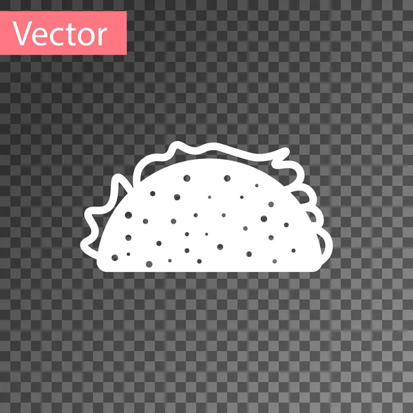 Taco blanc avec icône tortilla isolée sur fond transparent. Restauration rapide mexicaine traditionnelle. Illustration vectorielle — Image vectorielle