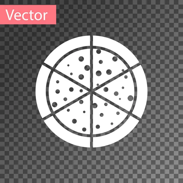 Ícone de pizza branca isolado em fundo transparente. Ilustração vetorial — Vetor de Stock