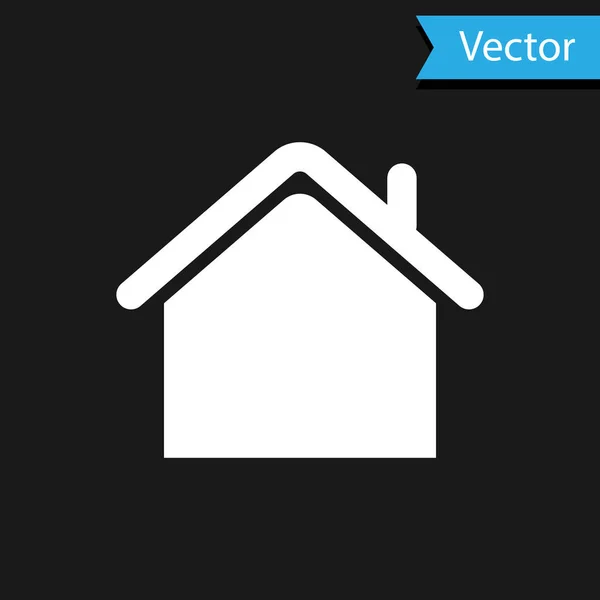 Icono de la Casa Blanca aislado sobre fondo negro. Símbolo casero. Ilustración vectorial — Vector de stock