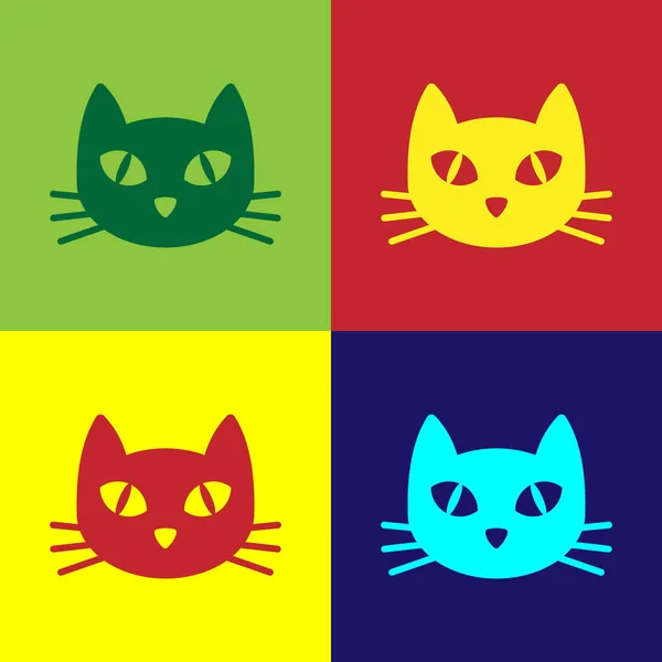 Icono de Color Cat aislado en fondos de color. Ilustración vectorial — Vector de stock