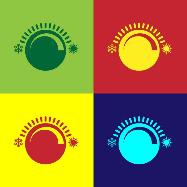 Цветной термостат значок изолирован на цветном фоне. Контроль температуры. Векторная миграция — стоковый вектор