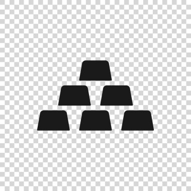 Saydam arka planda yalıtılmış Gri Altın çubukları simgesi. Bankacılık iş kavramı. Vektör İllüstrasyonu