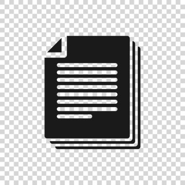 Saydam arka planda yalıtılmış Gri Belge simgesi. Dosya simgesi. Denetim listesi simgesi. İş konsepti. Vektör İllüstrasyonu