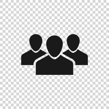 Gri Kullanıcılar grup simgesi saydam arka planda yalıtılmış. Kişi grubu simgesi. İş avatarı simgesi - kullanıcı profil simgesi. Vektör İllüstrasyonu
