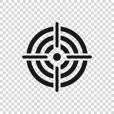 Şeffaf arka planda izole rekabet simgesi çekim için Gri Hedef spor. Atış poligonu veya tabanca atışı için numaralarla hedefi temizleyin. Vektör İllüstrasyonu