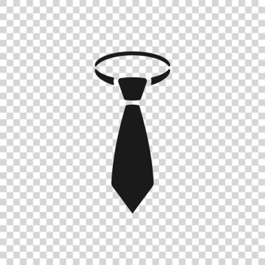 Saydam arka planda yalıtılmış Gri Kravat simgesi. Kravat ve boyun bezi sembolü. Vektör İllüstrasyonu