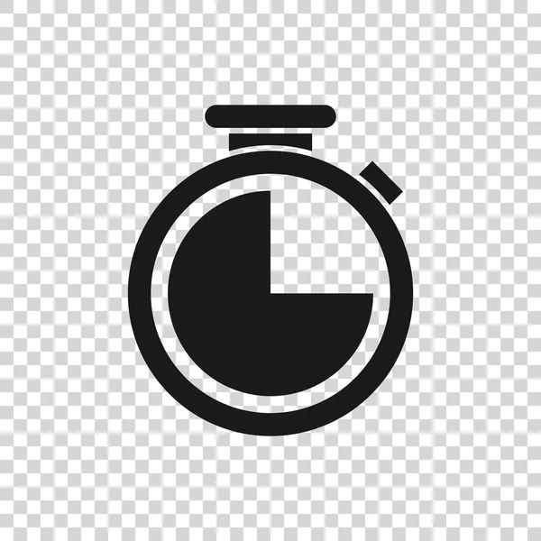 Graues Stoppuhr-Symbol auf transparentem Hintergrund. Zeitzeichen. Vektorillustration — Stockvektor