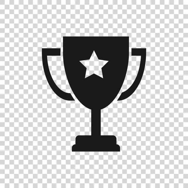 Icona coppa trofeo grigio isolata su sfondo trasparente. Simbolo premio. Icona della coppa del campione. Illustrazione vettoriale — Vettoriale Stock