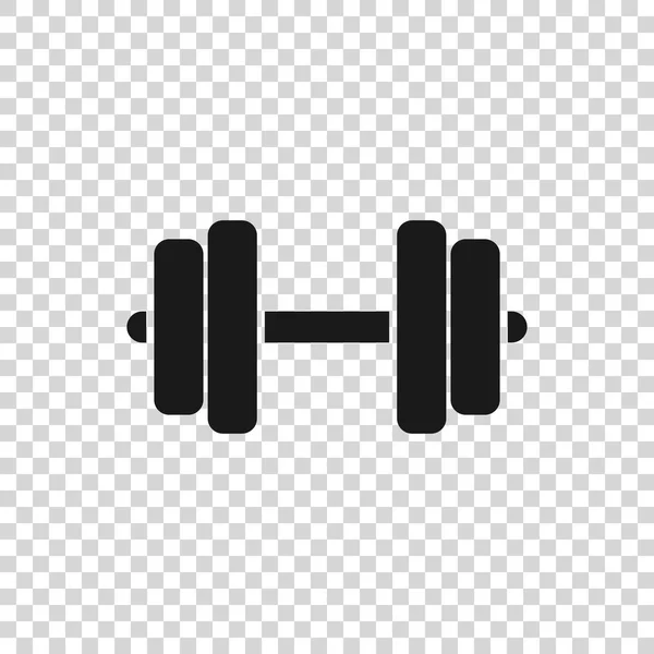 Grijs Dumbbell-pictogram geïsoleerd op transparante achtergrond. Spier Lifting icoon, fitness barbell, sportschool pictogram, sportuitrusting symbool, oefening bumbbell. Vector illustratie — Stockvector