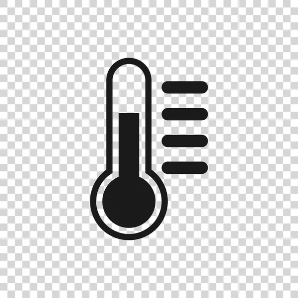 Szary termometr ikona izolowane na przezroczystym tle. Ilustracja wektorowa — Wektor stockowy