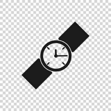 Gri Bilek saat simgesi saydam arka planda yalıtılmış. Kol saati simgesi. Vektör İllüstrasyonu