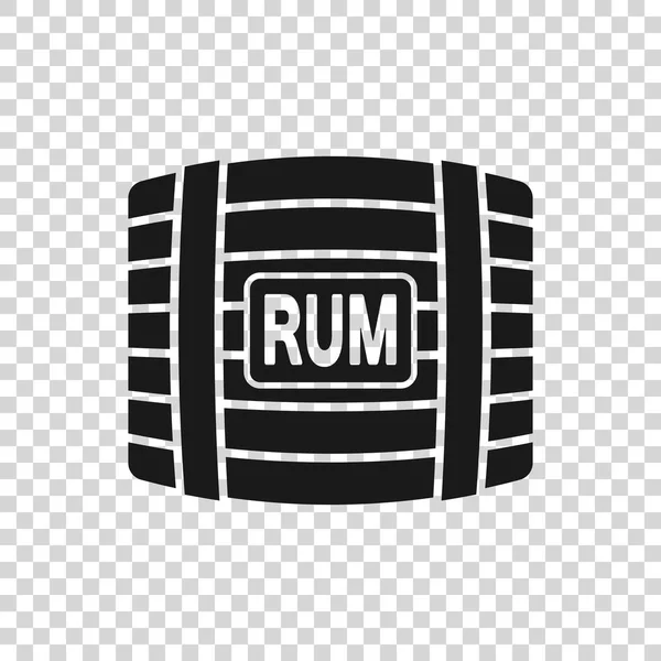 Grey Wooden barrel with rum icon isolated on transparent background. Vector Illustration — Stock Vector