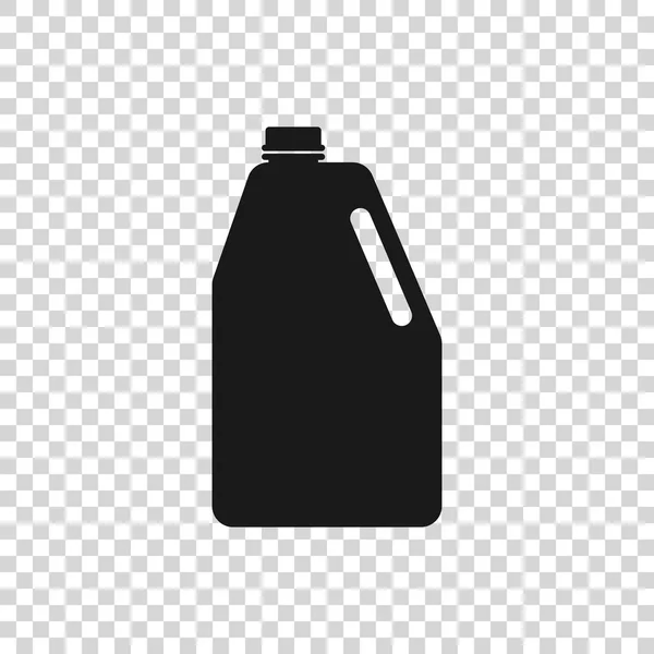 Szary chemia gospodarstwa domowego ikona butelki z tworzywa sztucznego na przezroczystym tle. Płynny detergent lub mydło, odplamiacz, wybielacz do prania. Ilustracja wektorowa — Wektor stockowy