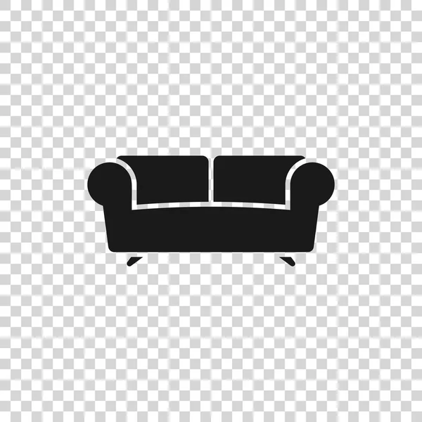 Ikona šedého gauče je izolovaná na průhledném pozadí. Vektorová ilustrace — Stockový vektor