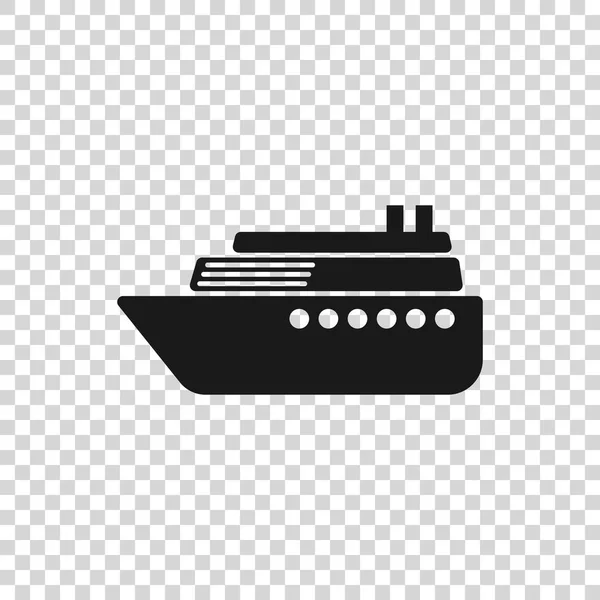 透明な背景に分離された灰色の船のアイコン。ベクトルイラストレーション — ストックベクタ
