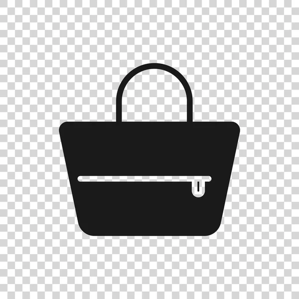 Grey Handbag icon isolated on transparent background. Female handbag sign. Glamour casual baggage symbol. Vector Illustration — Stock Vector