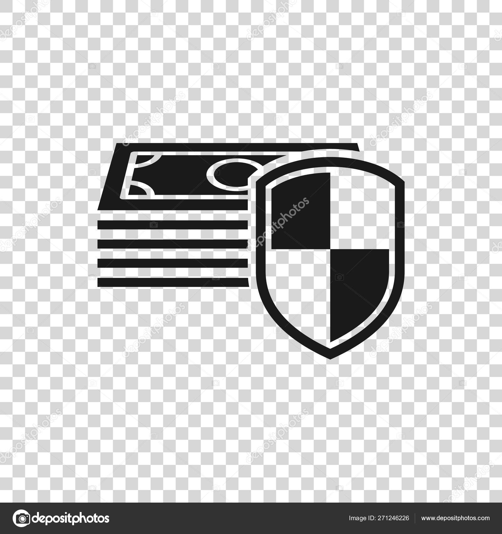 Grey Money Protection Icon On Transparent Background - 