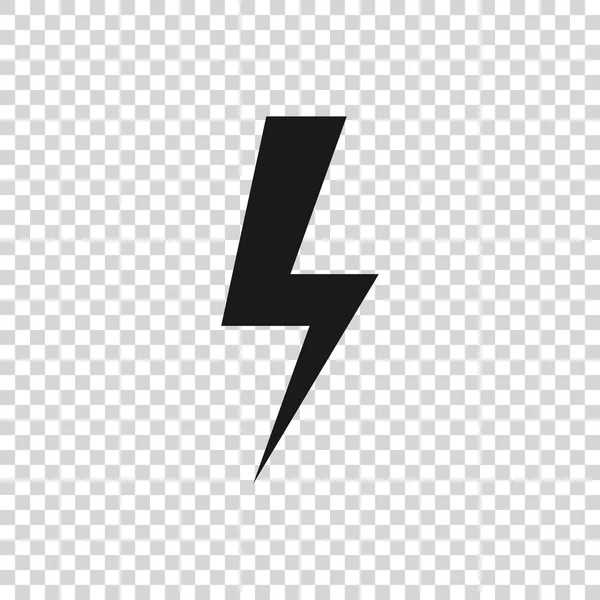 Icône Lightning bolt gris isolé sur fond transparent. Une icône flash. Chargez l'icône flash. Boulon tonnerre. Frappe lumineuse. Illustration vectorielle — Image vectorielle